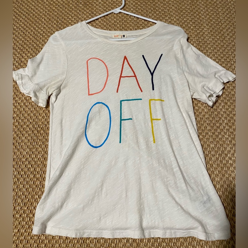 White Graphic Tee, “Day Off”